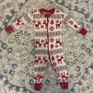 Hanna Andersson Holiday Dear Deer Zipper Pajamas 18-24 mo.